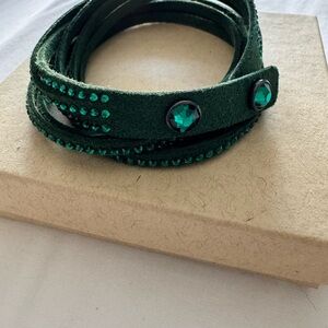 Touchstone Crystal Forest Green Wrap Bracelet